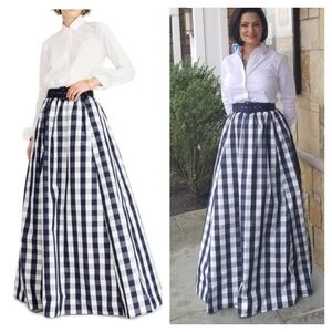 J. Crew Blogger Favorite Taffeta belted ball skirt rare oversized gingham size 2